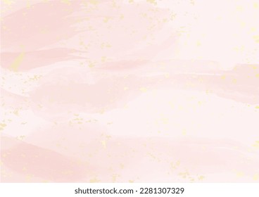 simple Japanese washi paper texture sakura (cherry blossom) pink color with gold leaf, vector