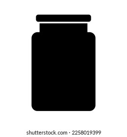 simple jar silhouette icon. Vector.