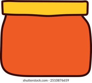 Simple Jar with Yellow Lid Vector Illustration