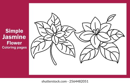 "Simple Jasmine Flower Coloring Pages – Elegant and Easy Designs for Relaxing and Creative Fun"