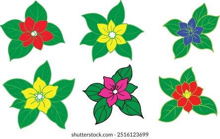 Arte Vetorial de Contorno de Flor de Jasmim Simples