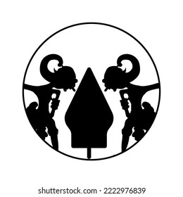 simple Javanese traditional wayang vector icon
