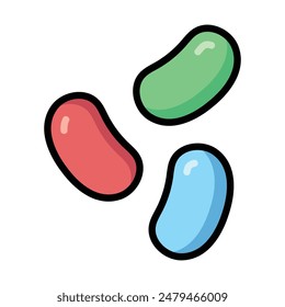 Simple Jelly Bean colorful icon Illustration. The icon illustration can be used for websites, print templates, presentation templates, illustrations, etc