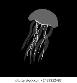 simple jellyfish vector illustration graphic