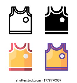 simple jersey icon design in various line, solid, flat and filled lined style suitable for sport icon, website, app, ui and pattern design. vector uniform team illustration in white background.