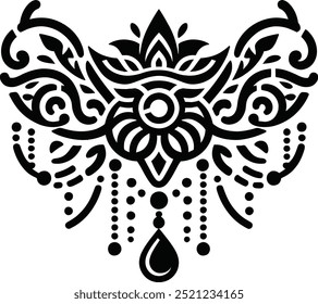 estilo de vetor de silhueta de design de joias simples com fundo branco