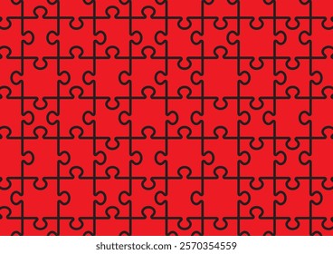 Simple jigsaw puzzle illustrations inspired by Valentine's Day and Christmas
