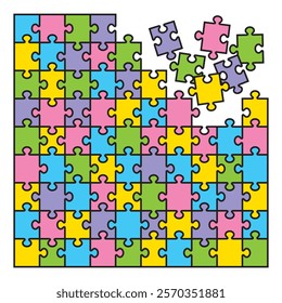 Simple jigsaw puzzle pop illustration