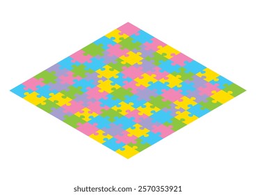 A simple jigsaw puzzle seen from above