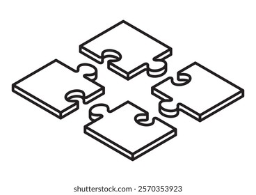 A simple jigsaw puzzle seen from above