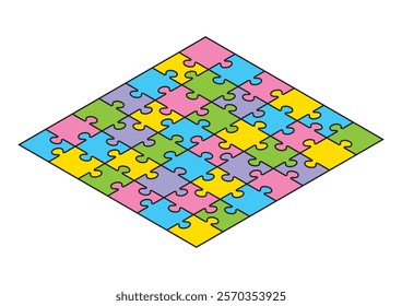 A simple jigsaw puzzle seen from above