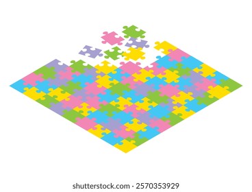 A simple jigsaw puzzle seen from above