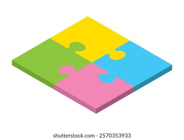 A simple jigsaw puzzle seen from above