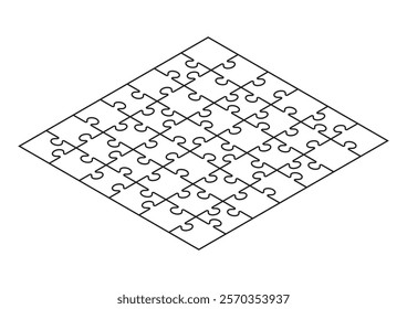 A simple jigsaw puzzle seen from above