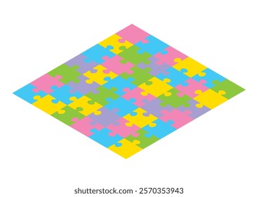 A simple jigsaw puzzle seen from above