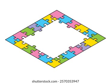 A simple jigsaw puzzle seen from above