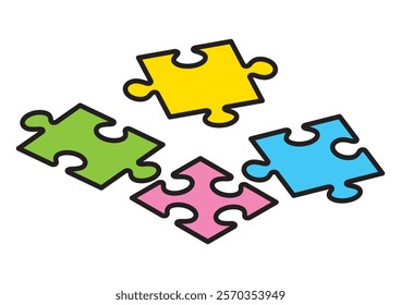 A simple jigsaw puzzle seen from above