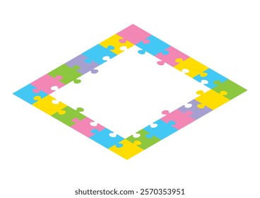 A simple jigsaw puzzle seen from above