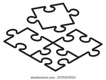 A simple jigsaw puzzle seen from above