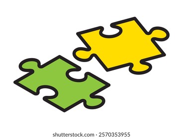 A simple jigsaw puzzle seen from above