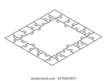 A simple jigsaw puzzle seen from above