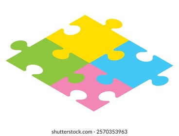 A simple jigsaw puzzle seen from above