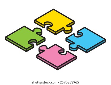 A simple jigsaw puzzle seen from above