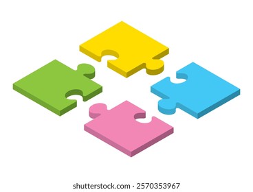 A simple jigsaw puzzle seen from above
