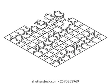 A simple jigsaw puzzle seen from above