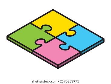 A simple jigsaw puzzle seen from above