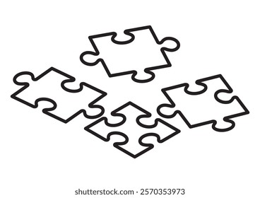 A simple jigsaw puzzle seen from above