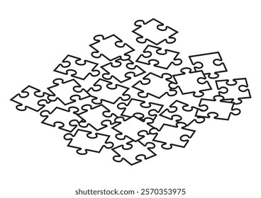 A simple jigsaw puzzle seen from above