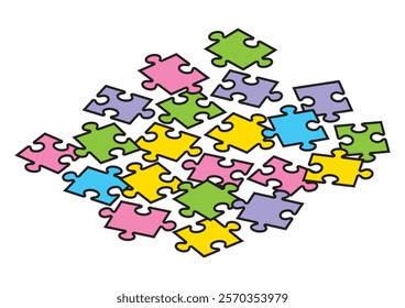 A simple jigsaw puzzle seen from above