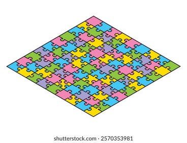 A simple jigsaw puzzle seen from above