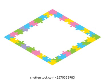 A simple jigsaw puzzle seen from above