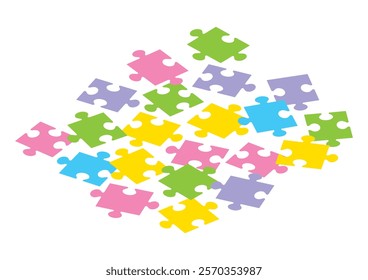 A simple jigsaw puzzle seen from above