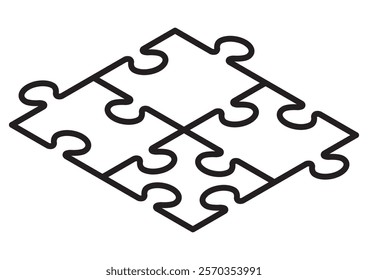 A simple jigsaw puzzle seen from above