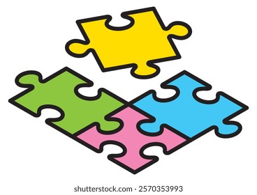 A simple jigsaw puzzle seen from above