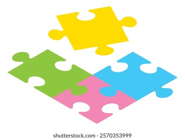 A simple jigsaw puzzle seen from above