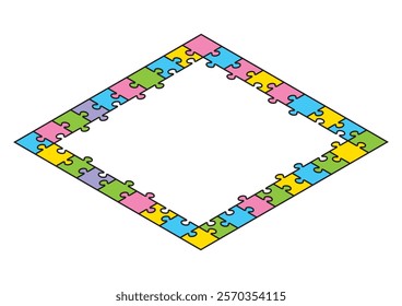 A simple jigsaw puzzle seen from above