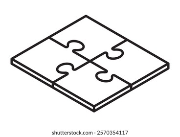 A simple jigsaw puzzle seen from above