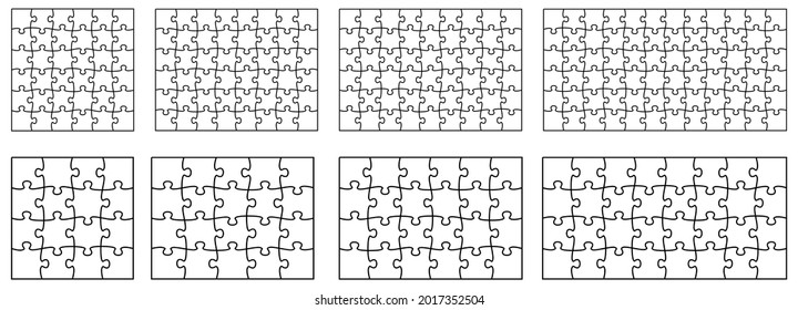 Simple jigsaw puzzle template with different width height ratio and pieces  size