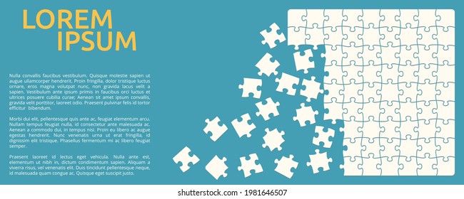 Simple jigsaw puzzle template - pieces on right side, empty space for text left