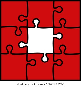 simple jigsaw puzzles with transparent space insert