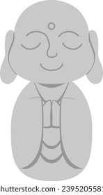 Simple Jizo illustration. Colored flat design.