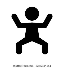 Simple joyful pose person icon. Vector.
