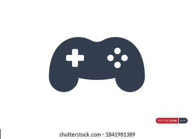 Simple Joystick Game Controller Icon. Game Pad with Playing Buttons isolated on White Background. Flat Vector Icon Design Template Element.