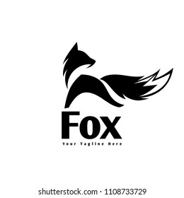 Simple jump fox logo