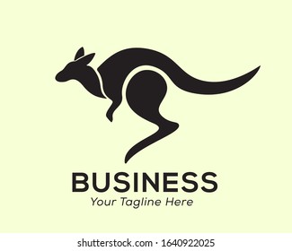 Simple jump high fast kangaroo logo design inspiration