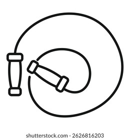 Simple jump rope icon depicting fitness equipment for cardio